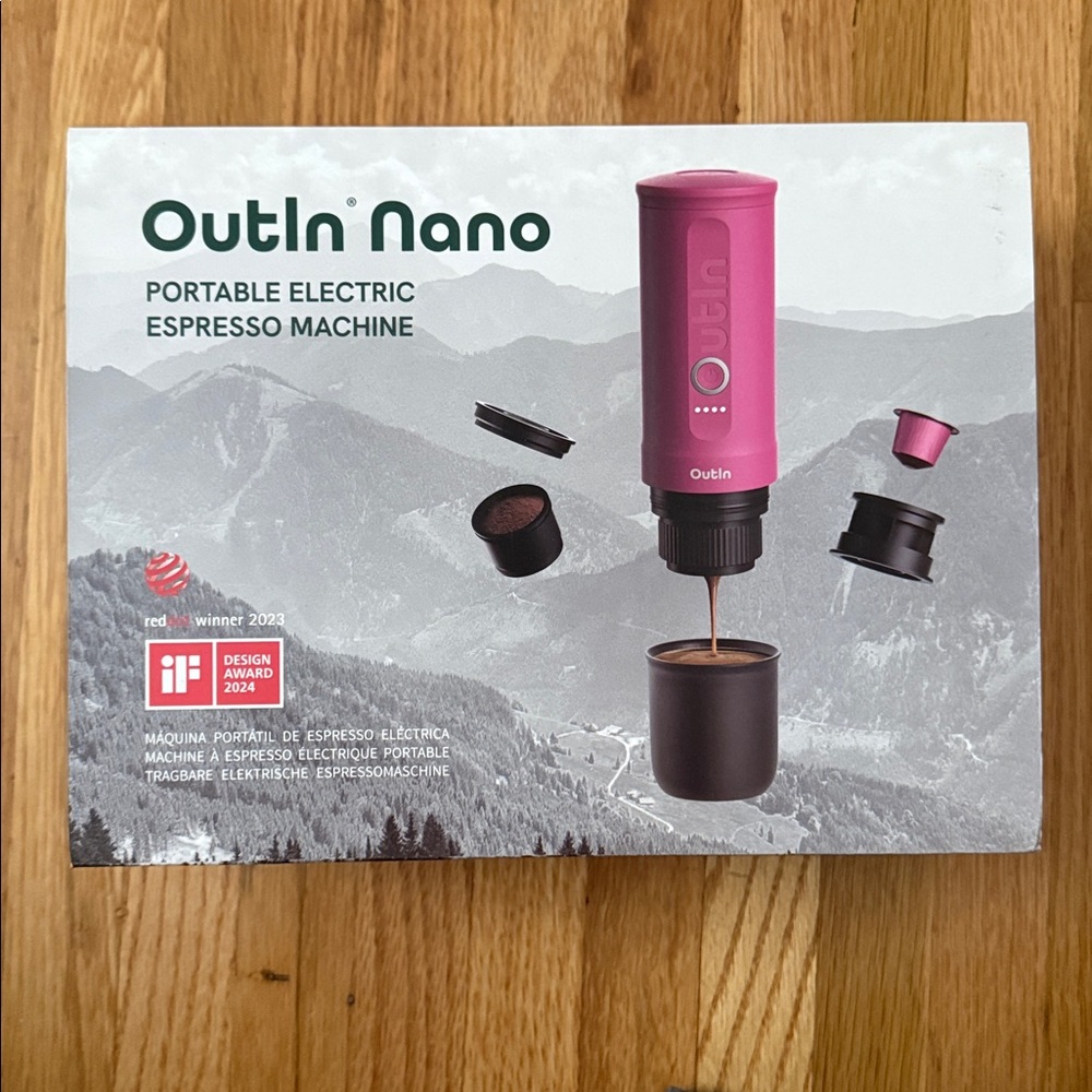 Outin Nano Portable Espresso Machine - NIB /Pink